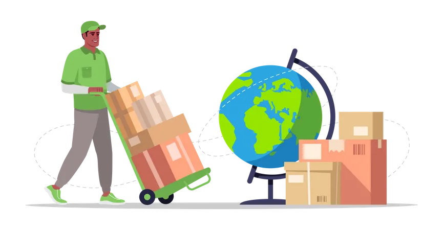 Worldwide shipping service  Illustration