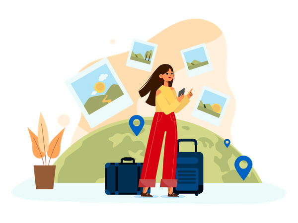 Worldwide Travelling Pictures  Illustration