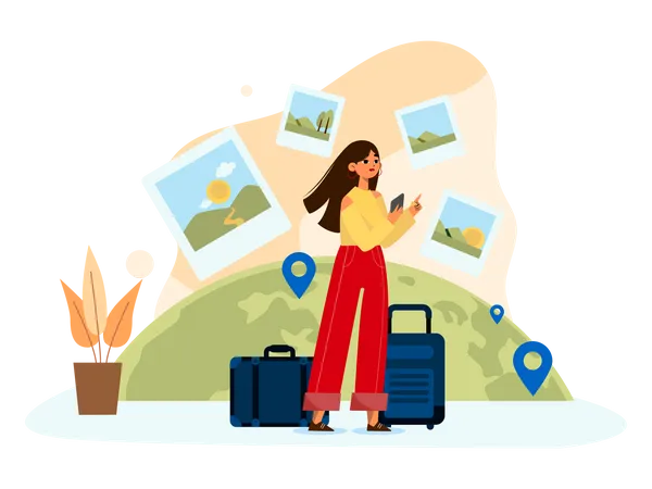 Worldwide Travelling Pictures  Illustration