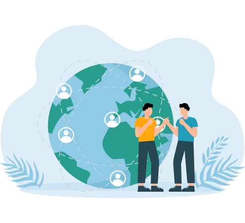 Worldwide user connected with each other  Illustration