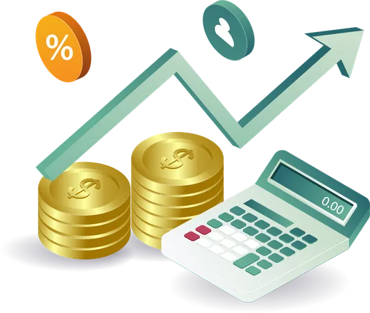 Worm chart analysis of business financial data  Illustration