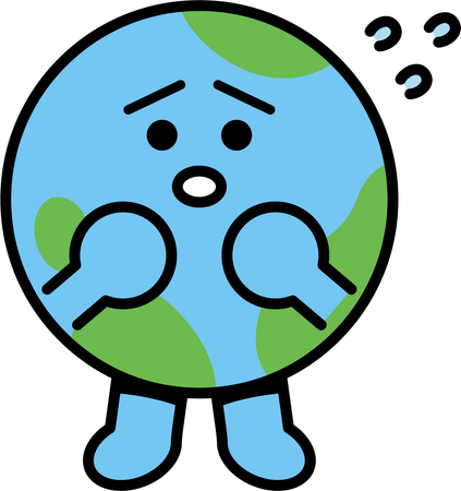 Worried earth  Illustration