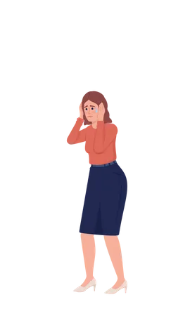Worried office lady Illustration