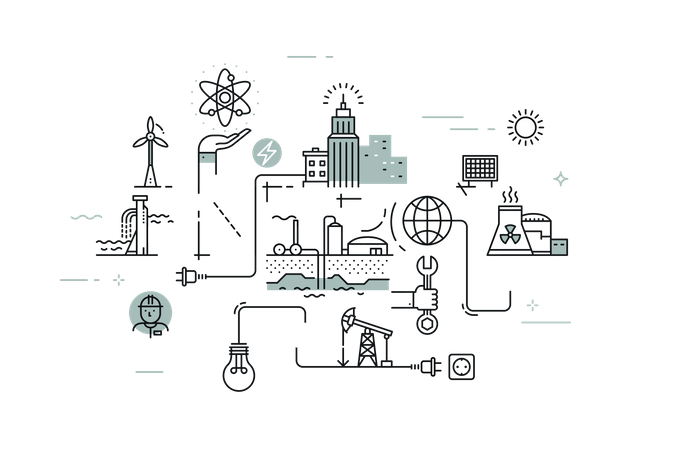 Wort Energie  Illustration