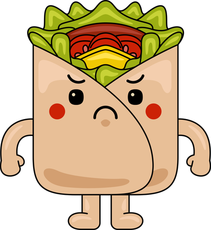 Wrap Mascot Angry  Illustration