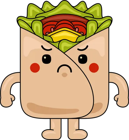 Wrap Mascot Angry  Illustration