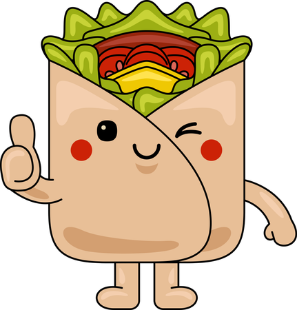 Wrap Mascot Showing Thumbs Up  Illustration