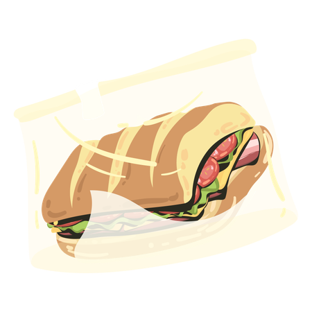 Wrapped Breakfast Sandwich  Illustration