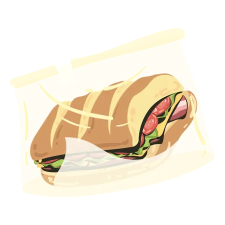 Grab A Bite Of This Hearty Wrapped Breakfast Sandwich Packed With Fresh Ingredients Ideal For A Nutritious And Quick Morning Meal Illustration