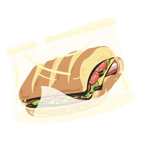 Wrapped Breakfast Sandwich  イラスト