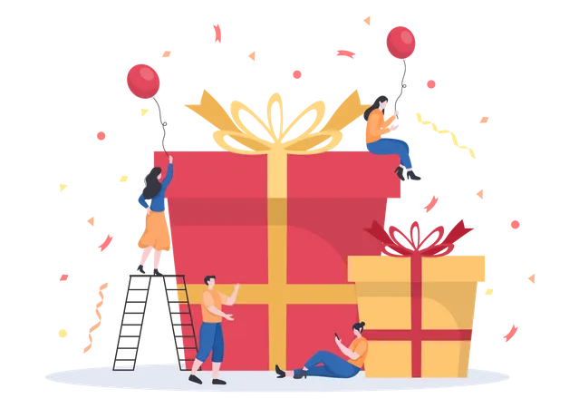 Wrapped Gift Box  Illustration