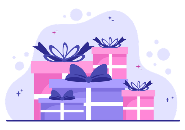 Wrapped Gift Boxes Illustration