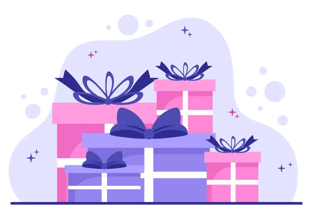 Wrapped Gift Boxes Illustration