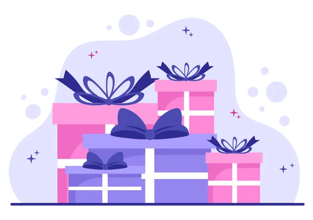 Wrapped Gift Boxes  Illustration