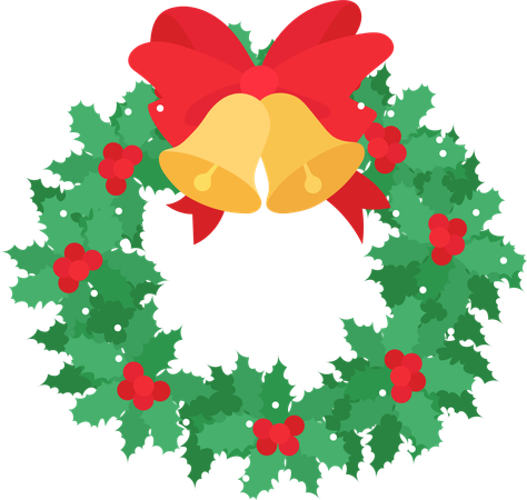 Wreath for Xmas Made of Bell  Illustration