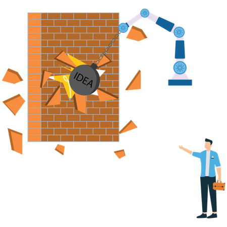 Wrecking Ball Break the wall ideas  Illustration