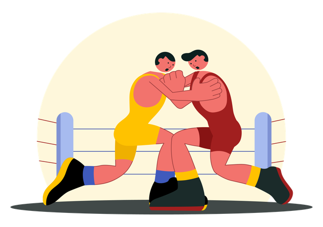 Wrestler beim Ringen  Illustration