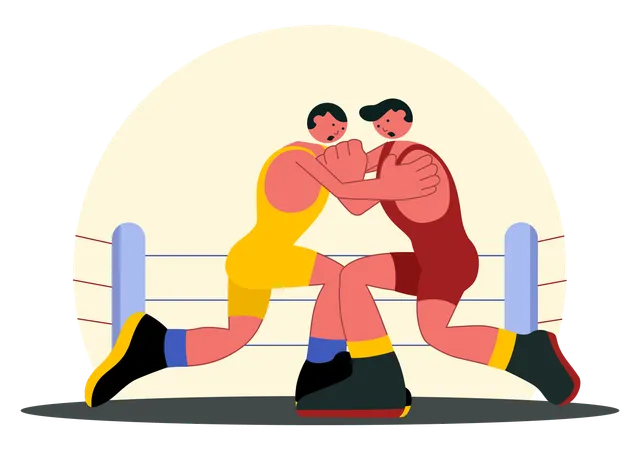 Wrestler beim Ringen  Illustration