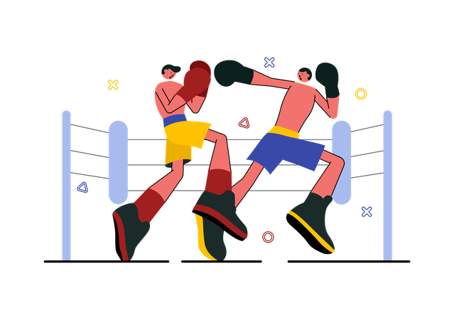 Wrestler nehmen am Kampf teil  Illustration