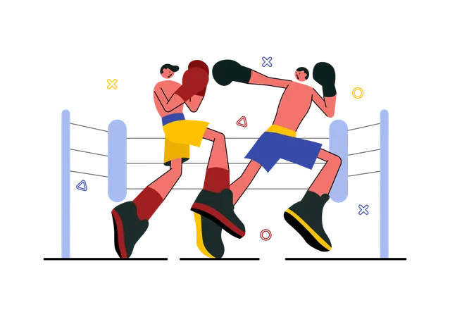 Wrestler nehmen am Kampf teil  Illustration