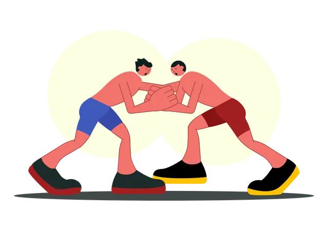 Wrestling Boxing Competition  Illustration