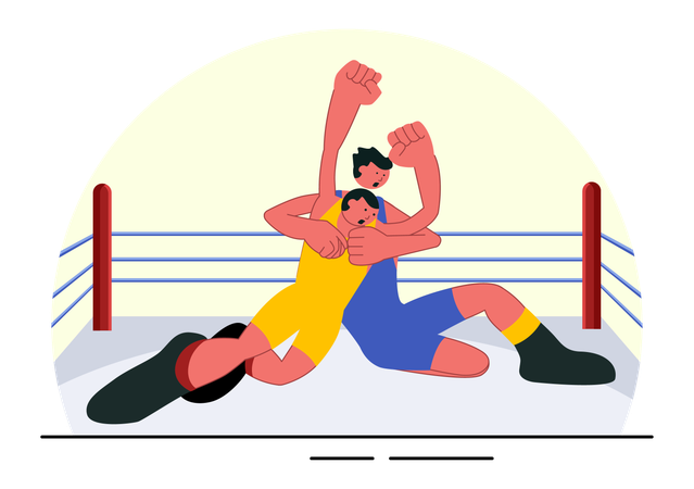 Wrestling Boxing Competition  Illustration