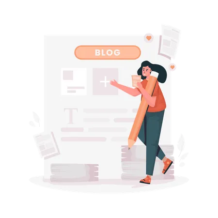 Write blog articles  Illustration