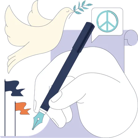 Write peaceful notes  Illustration