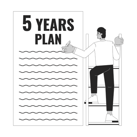 Writing 5 year plan goals  Illustration