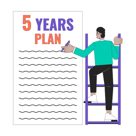 Writing 5 year plan goals  Illustration