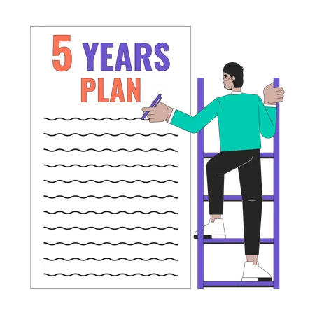 Writing 5 year plan goals  Illustration