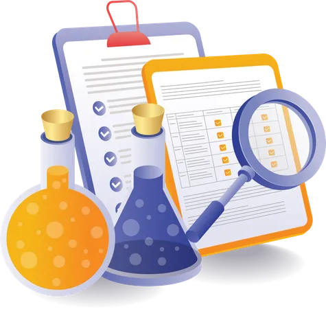 Writing chemical laboratory analysis  Illustration