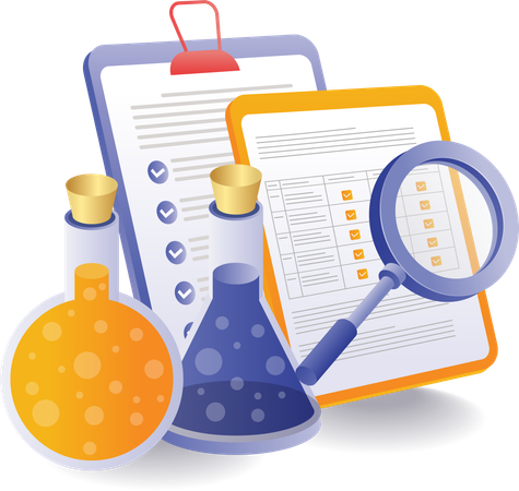 Writing chemical laboratory analysis  일러스트레이션