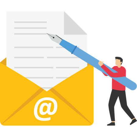 Writing email like professional  Illustration