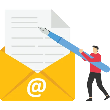 Writing email like professional  Illustration