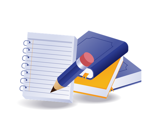 Writing information from the book  Illustration