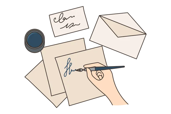 Writing letter  Illustration