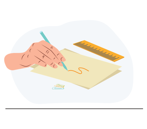 Writing Letter  Illustration