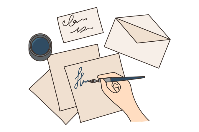 Writing letter  Illustration