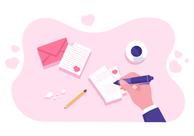 Writing Letter Illustrations Images & Vectors - Royalty Free