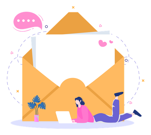 Writing Mail  Illustration