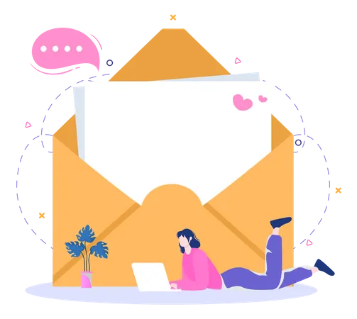 Writing Mail  Illustration