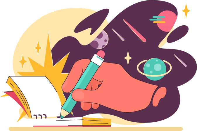 Writing science notes  Illustration