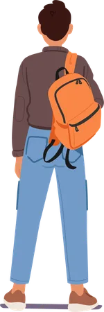 Man Wearing A Backpack On One Shoulder Illustrating An Incorrect Pose Potentially Causing Discomfort Imbalance May Lead To Strain And Posture Issues Over Time Cartoon People Vector Illustration Illustration