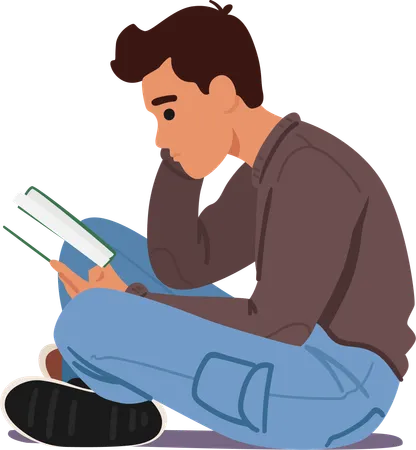 Male Character Slouching Hunching Crossing Legs Showing Improper Body Posture For Reading Strain The Spine Man Sitting On Floor With Book In Hand In Wrong Pose Cartoon People Vector Illustration Illustration
