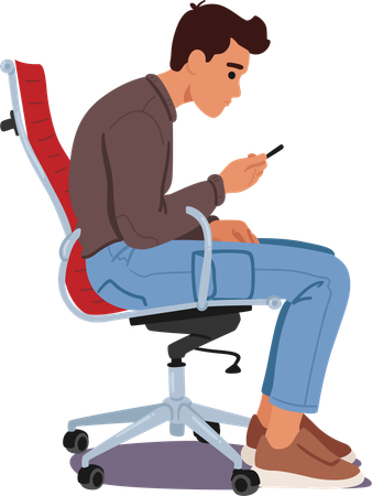Wrong posture while sitting on chair  Illustration