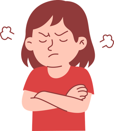 Wütende junge Frau  Illustration