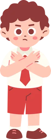 Wütender Student sagt Nein  Illustration