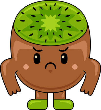 Wütendes Kiwi-Maskottchen  Illustration