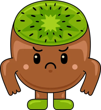 Wütendes Kiwi-Maskottchen  Illustration